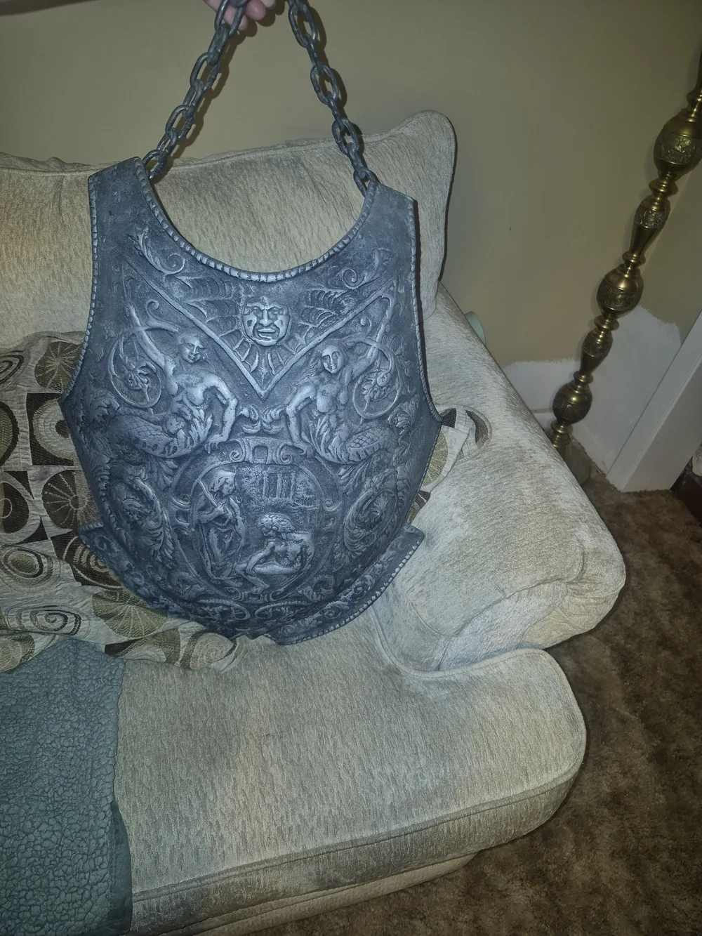 Vintage 1969 Whitehall Cast Aluminum Knight Medieval Breastplate Wall Decor